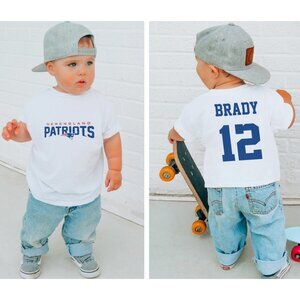 Toddler Shirt Tom Brady New England Patriots Football Tee Youth Infant NE Fan